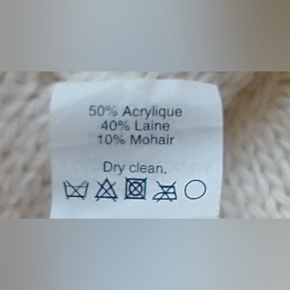 EUC Madewell Wallace cream ribbed crewneck acrylic/wool/mohair cable knit - Picture 14 of 14